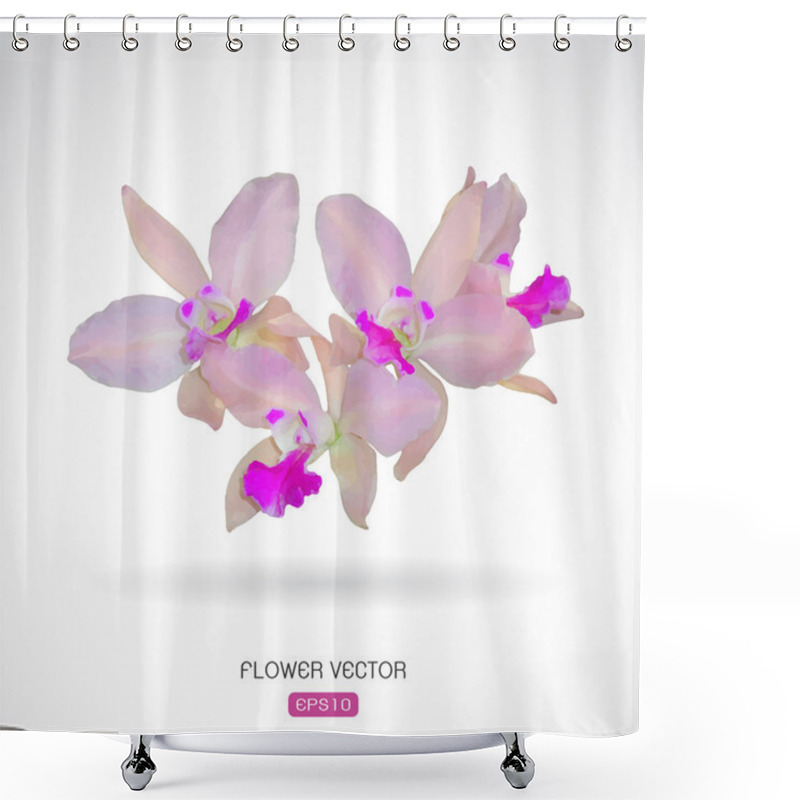 Personality  Vector Image Of Orchid Flower On White Background Shower Curtains