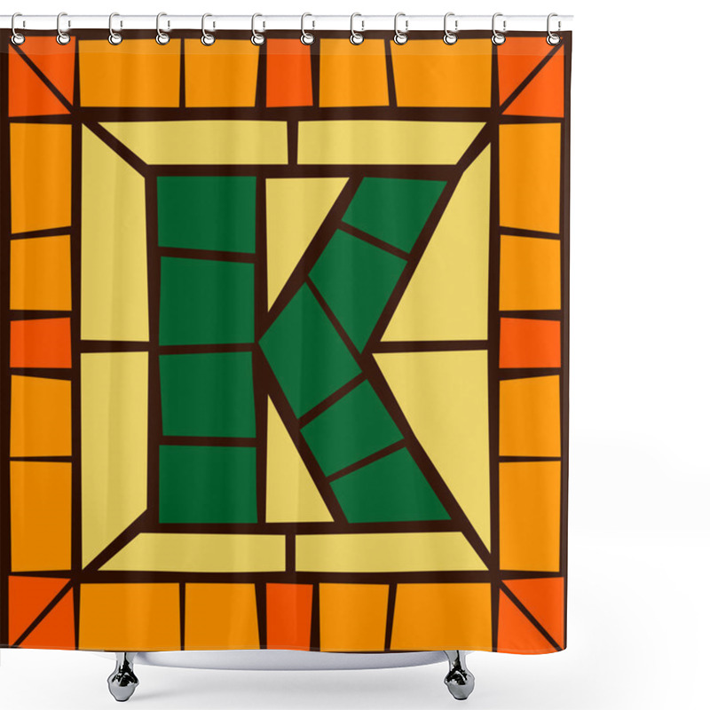 Personality  K- Mosaic Alphabet Capital Letters Shower Curtains