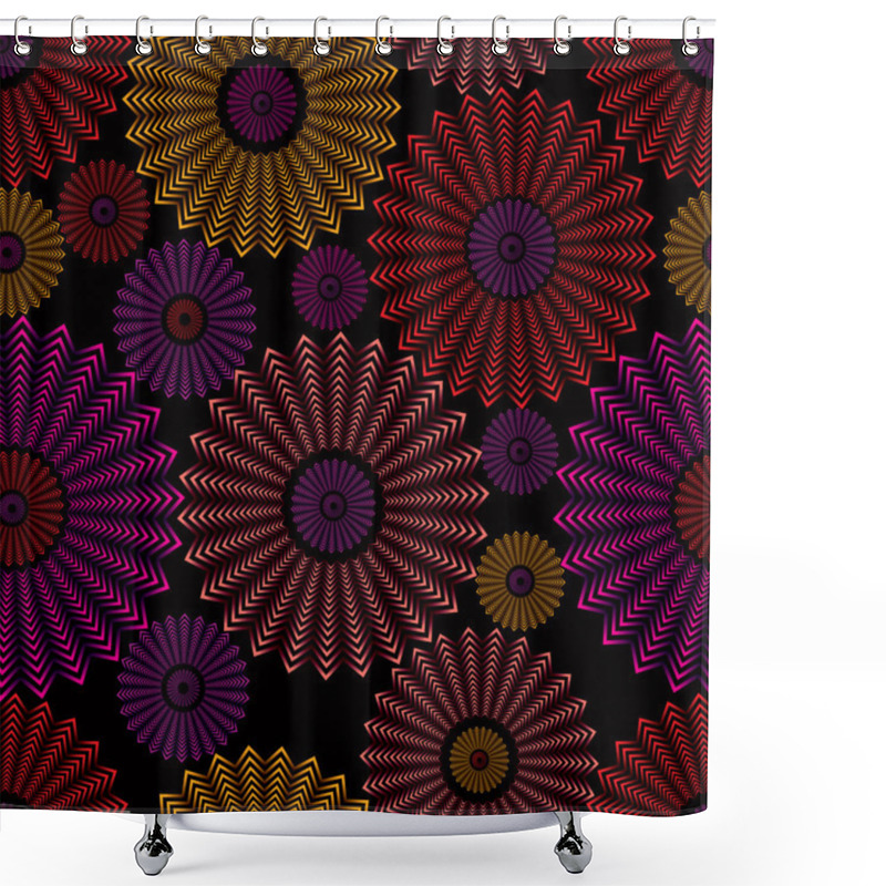 Personality  Ornate Circles Seamless Pattern. Shower Curtains