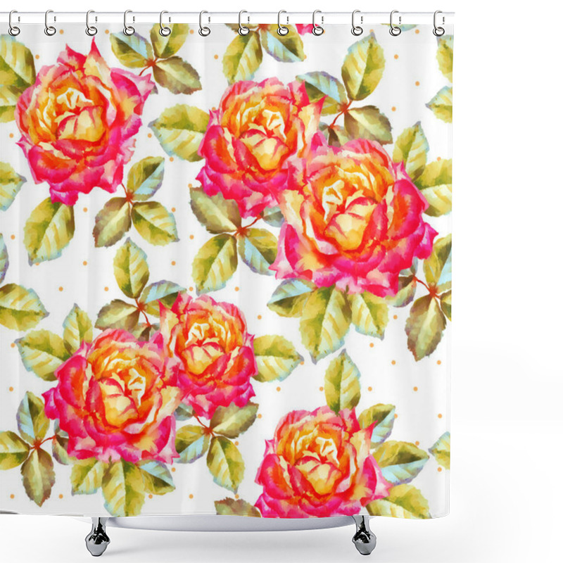 Personality  Watercolor Hand Paint Roses  Seamless Pattern. Background For Web Pages, Wedding, Save The Date Invitations And Cards, Fabric Texture. Shower Curtains