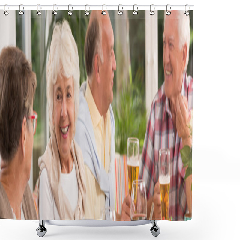 Personality  Grill As The Occasion For Common Meeting Shower Curtains