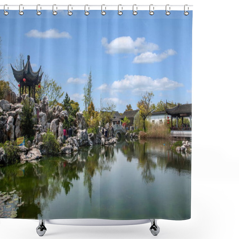 Personality  Suzhou Luzhi Ancient Town Jiangnan Cultural Park Shower Curtains