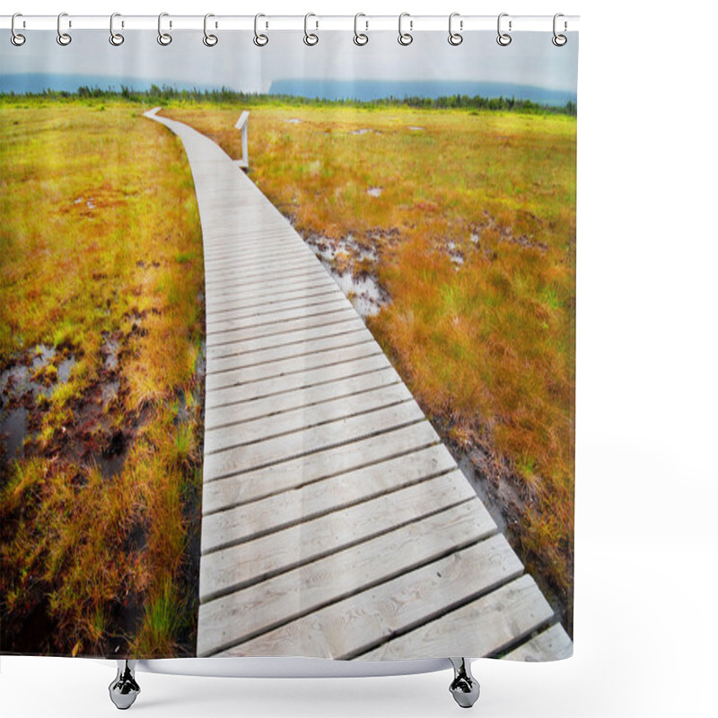 Personality  Boardwalk In Gros Morne Park Shower Curtains