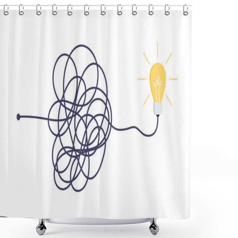 Personality  Complex Easy Simple Way From Start To Idea. Chaos Simplifying, Problem Solving And Business Solutions Idea Searching Concept Vector Illustration. Shower Curtains