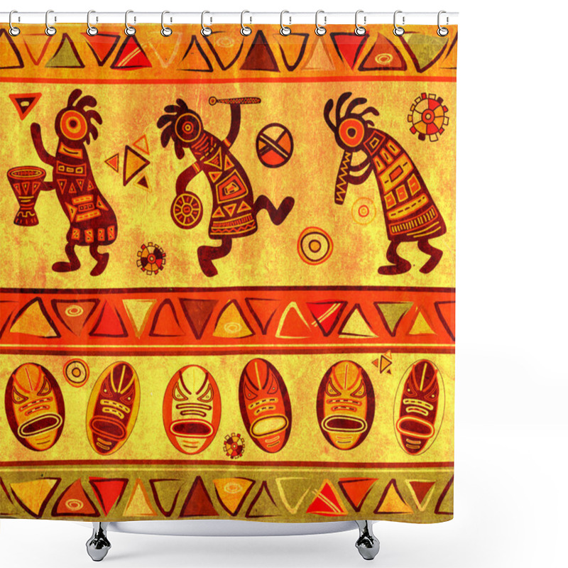 Personality  Seamless Background With African Traditional Patterns Shower Curtains