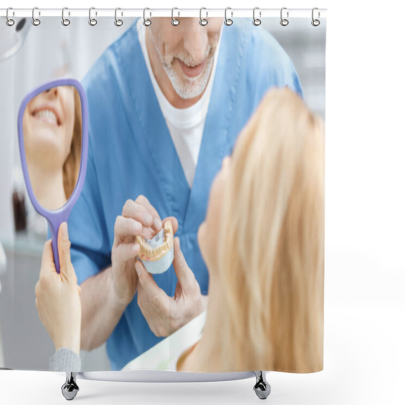 Personality  Dentist Showing Jaws Model Shower Curtains