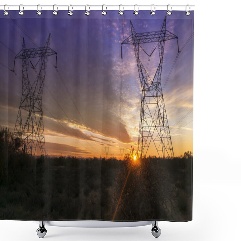 Personality  Power Electricity Supply Infrastructure Shower Curtains