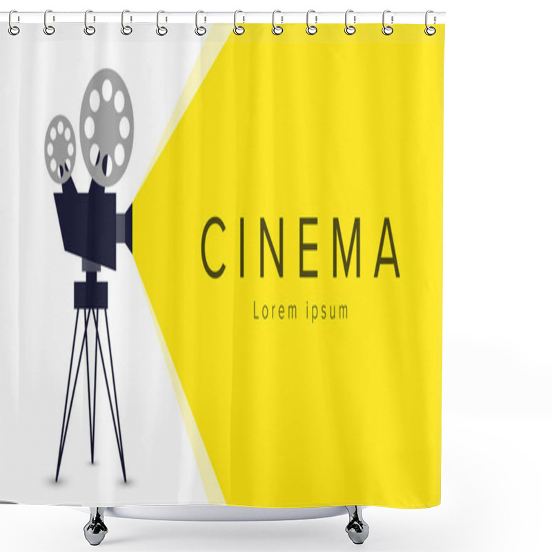 Personality  Cinema Film Poster Background. Vector Movie Banner Shower Curtains