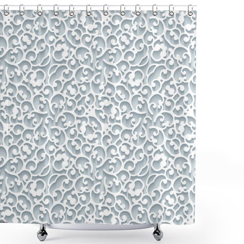 Personality  Cutout Paper Lace Texture, Seamless Pattern Shower Curtains