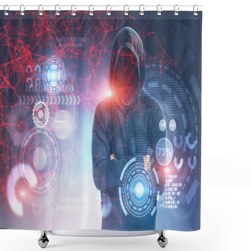 Personality  Unrecognizable Hacker, Security, HUD, Network Shower Curtains