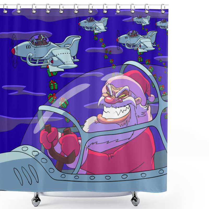 Personality  Christmas Gift Bombing Shower Curtains