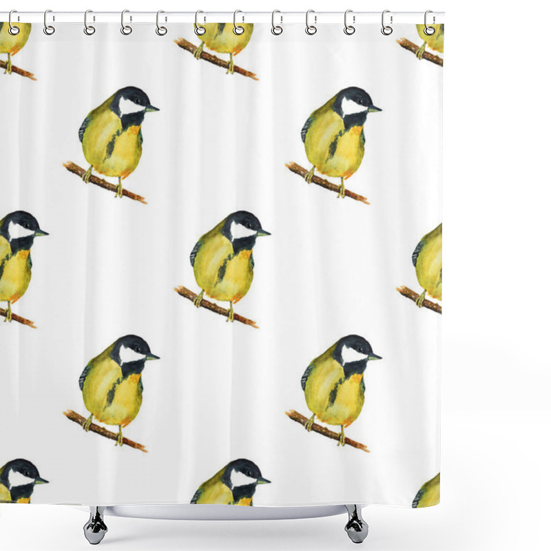 Personality  Seamless Pattern With Tomtits Shower Curtains