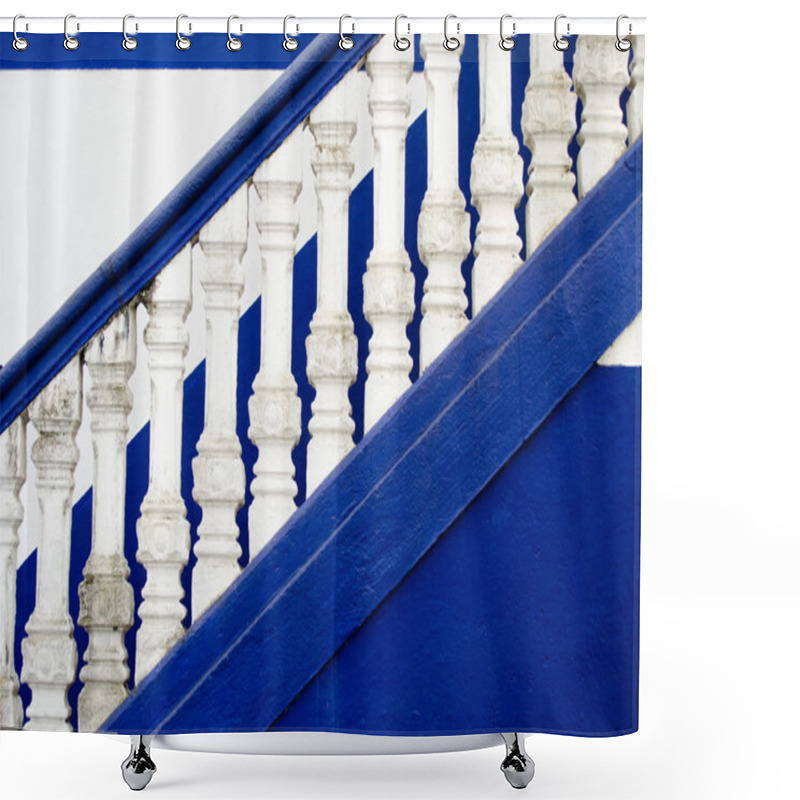 Personality  Blue Staircase Shower Curtains