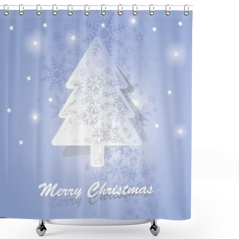 Personality  Christmas Tree Card Shower Curtains