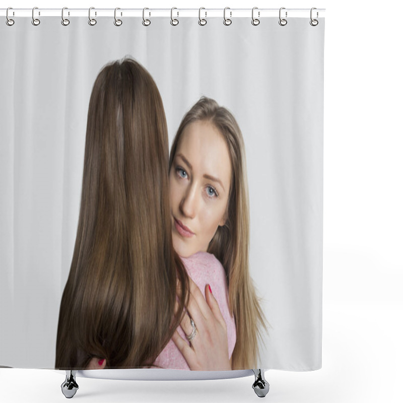 Personality  Girl Embracing Friend Shower Curtains