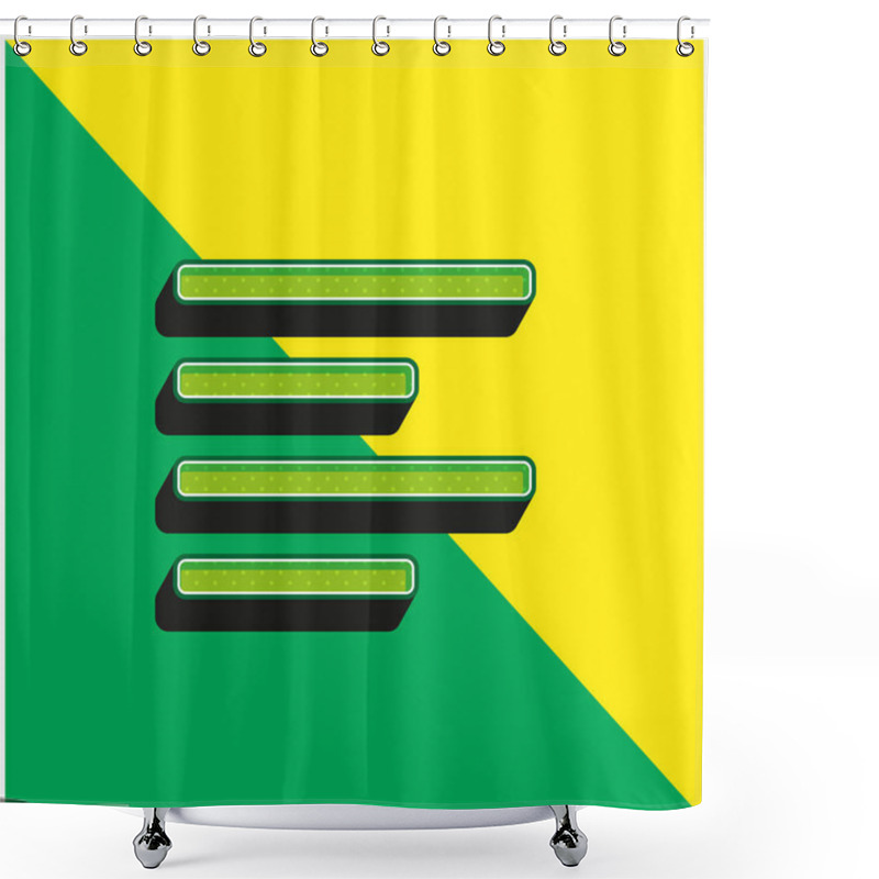 Personality  Align Left Green And Yellow Modern 3d Vector Icon Logo Shower Curtains