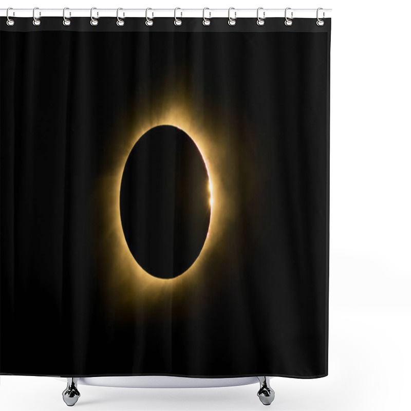 Personality  Total Solar Eclipse With Bailey Beads And Prominence Shower Curtains