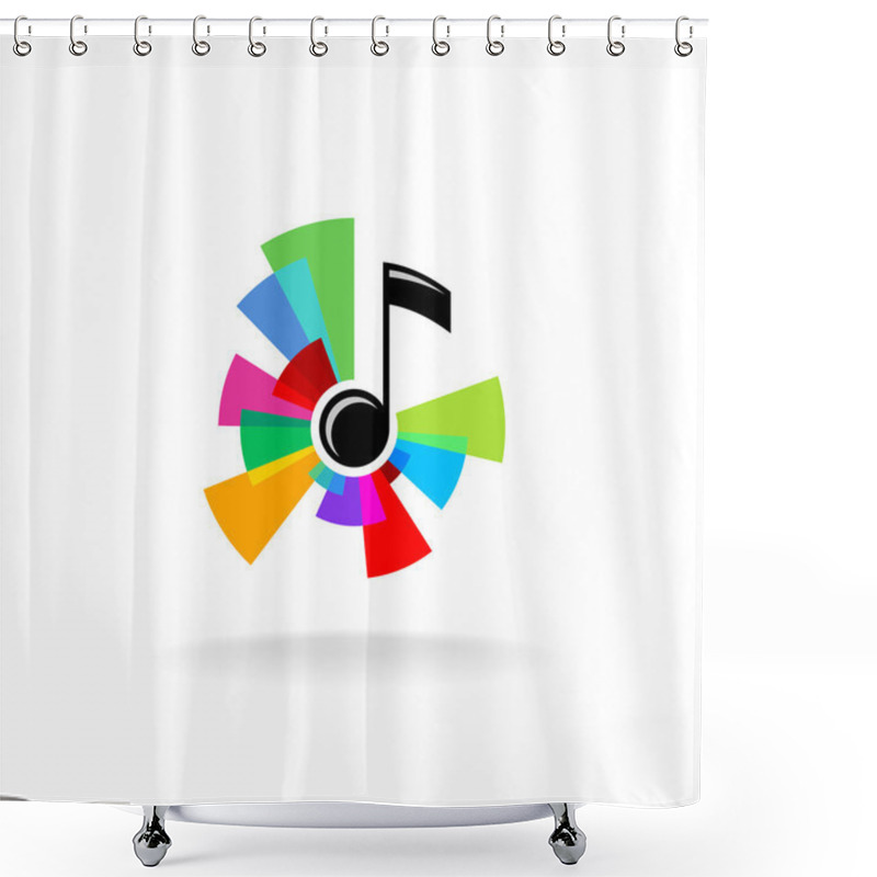 Personality  Musical Note Logo Shower Curtains