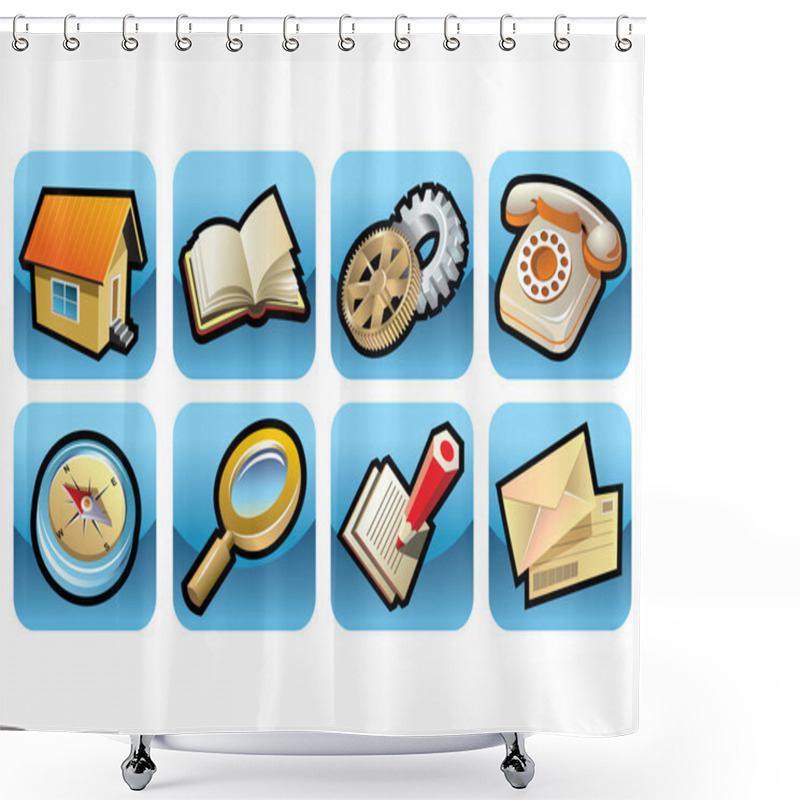 Personality  Icons For Website Shower Curtains