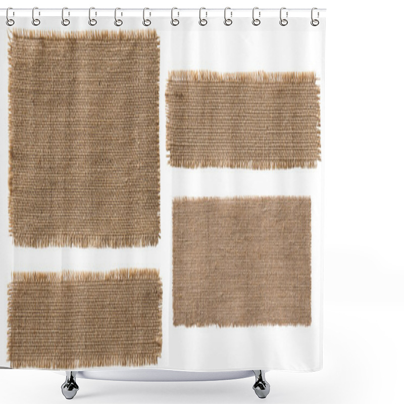 Personality  Burlap Fabric Label Pieces, Rustic Hessian Patch Torn Sack Cloth  Shower Curtains