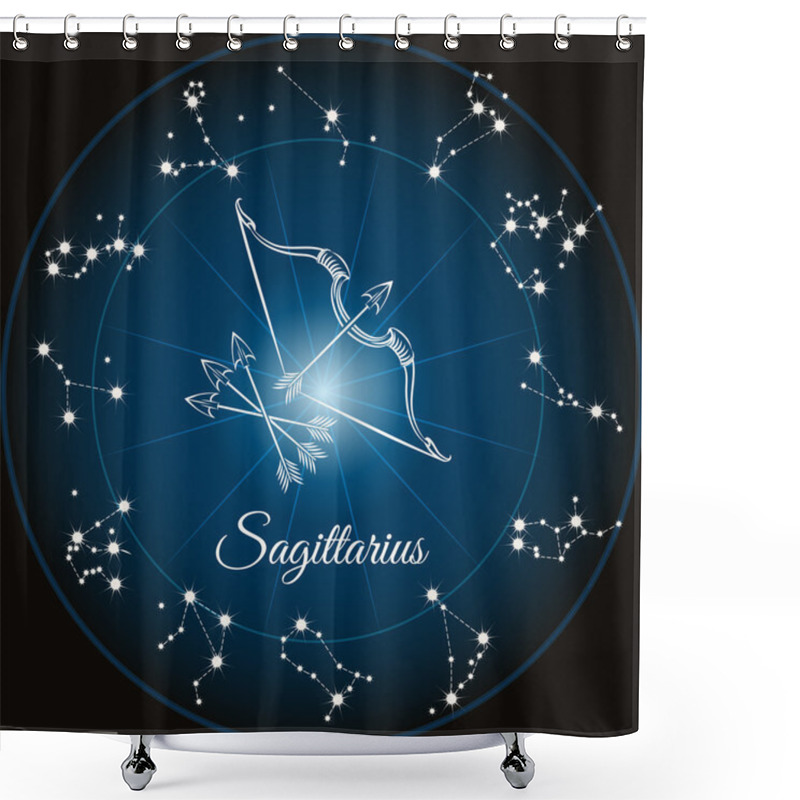 Personality  Zodiac Sign Sagittarius Shower Curtains