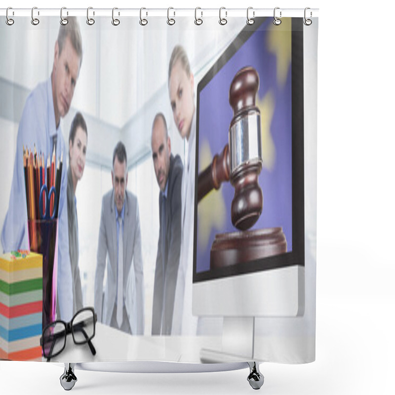 Personality  Modern Computer Screen Shower Curtains