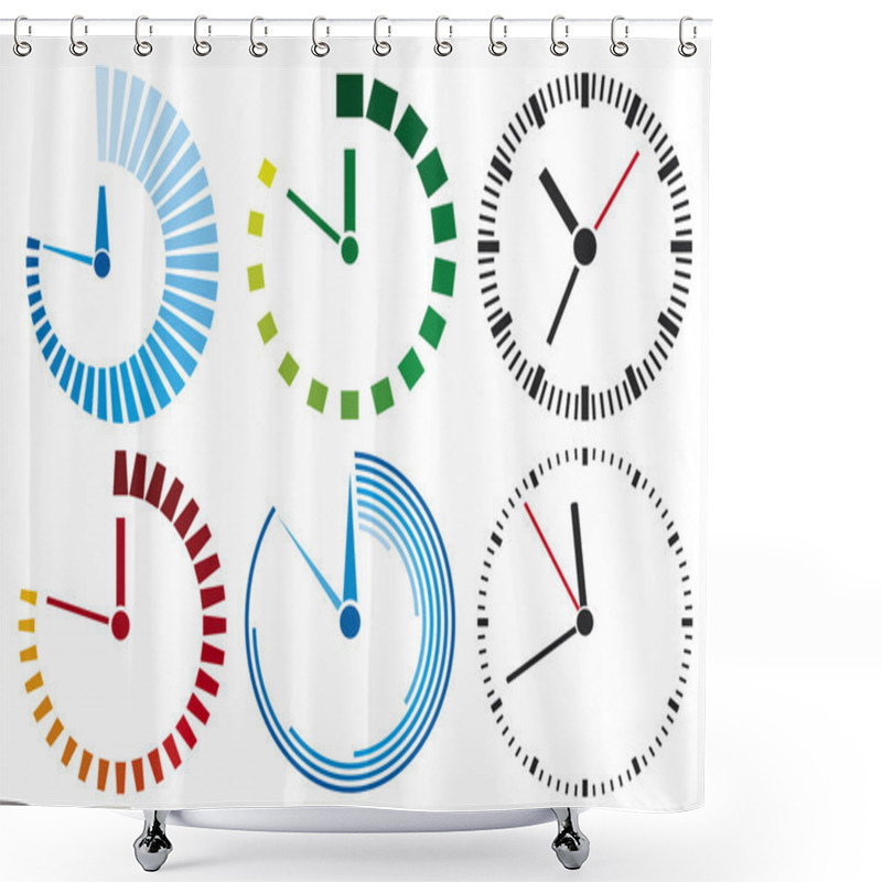 Personality  Clock Icons Shower Curtains