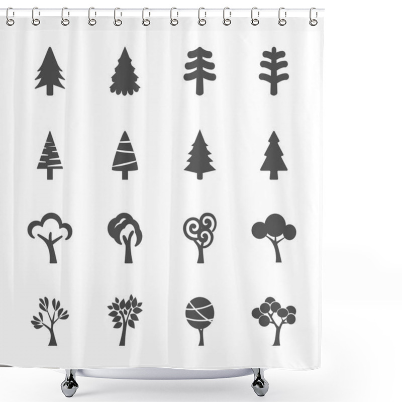 Personality  Tree Icon Set, Vector Eps10 Shower Curtains