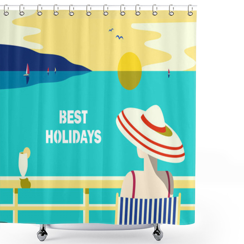 Personality  Summer Holidays Poster Shower Curtains