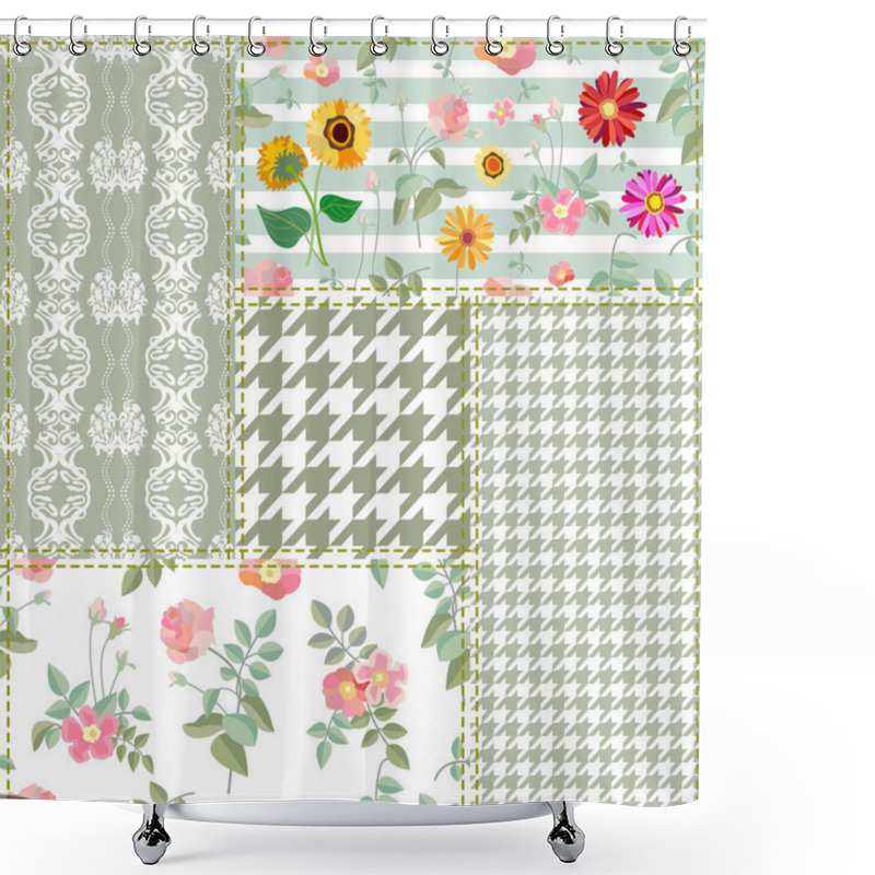 Personality  Trendy Patchwork Design. Shower Curtains