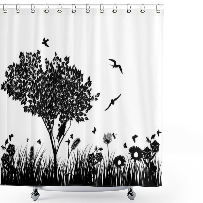 Personality  Meadow Silhouettes Shower Curtains