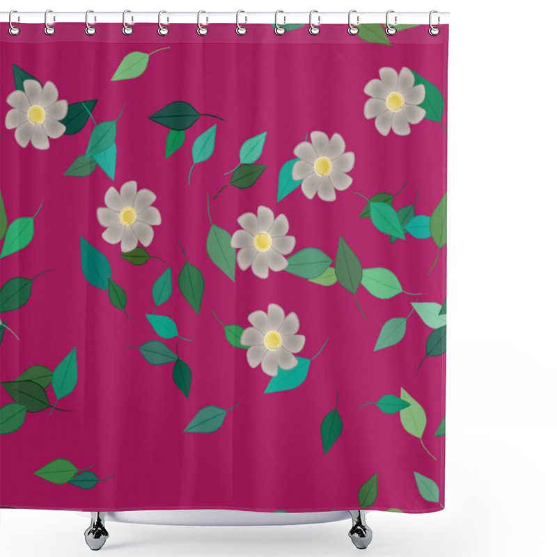 Personality  Vector Seamless Pattern In The Garden, Botanical Background Shower Curtains