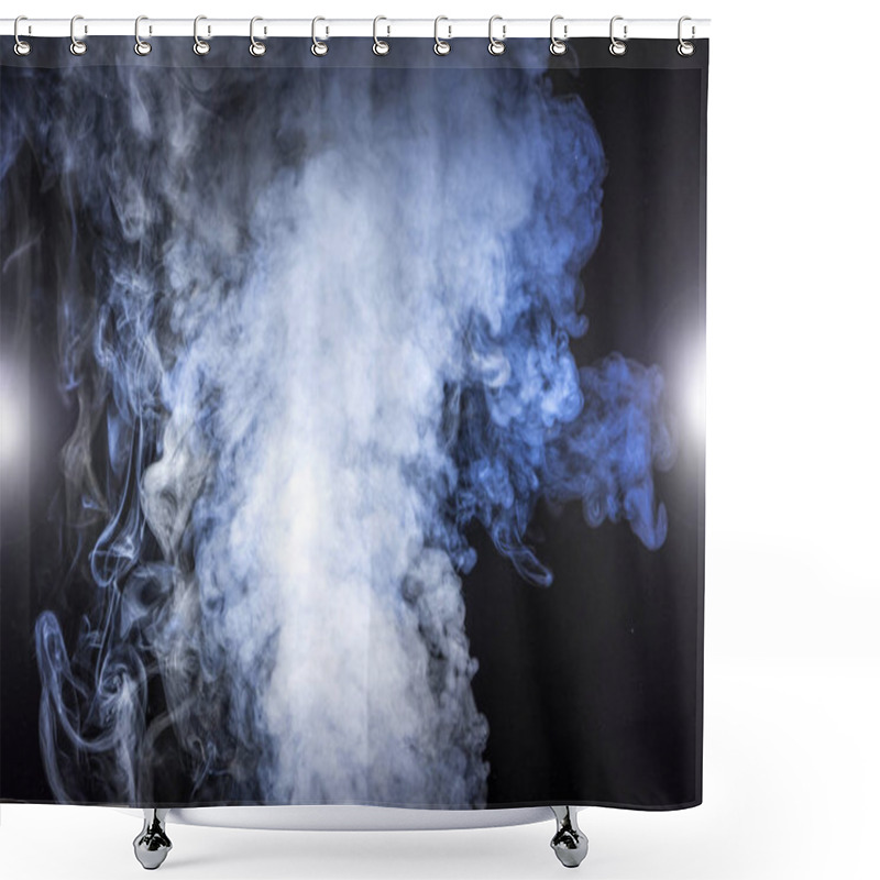 Personality  White Smoke And Glowing Lights On Black Background Shower Curtains