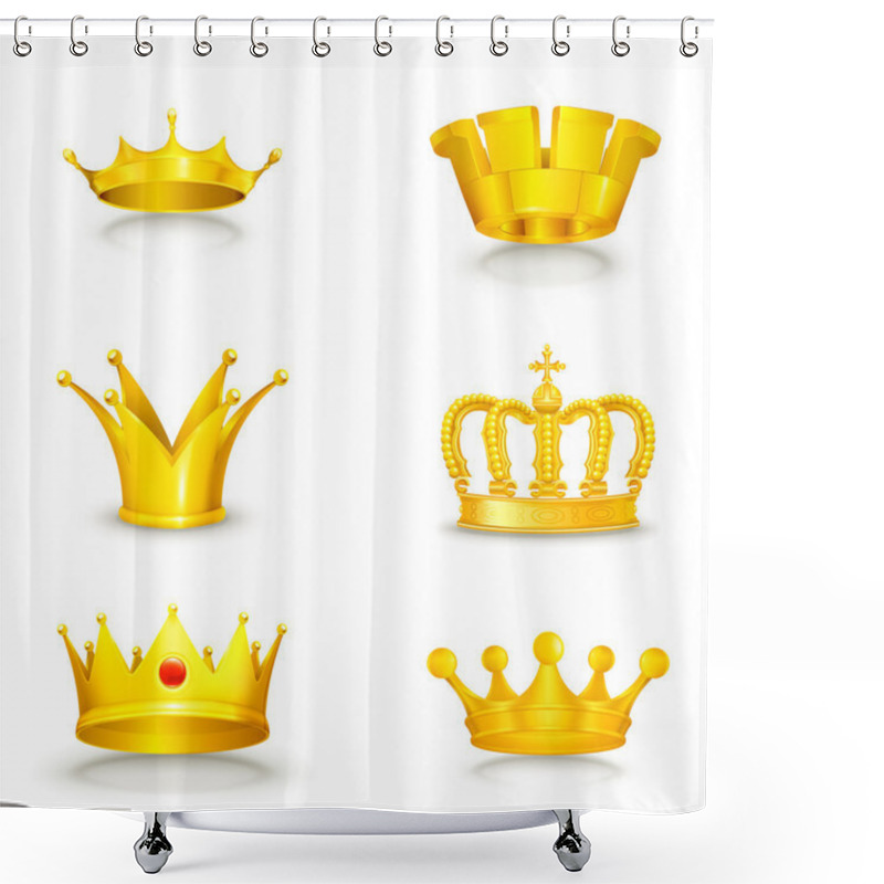 Personality  Crown Set On White Shower Curtains