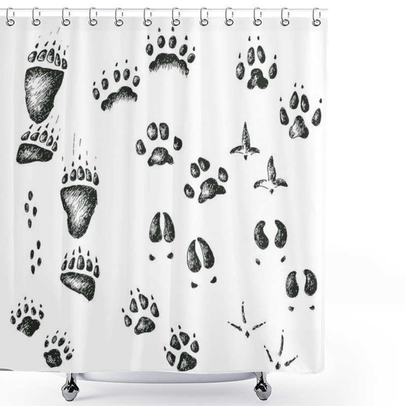 Personality  Animal And Bird Tracks Shower Curtains