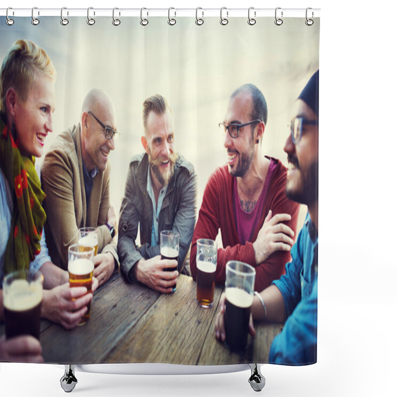 Personality  Friends Hanging Out Drinking Concept Shower Curtains