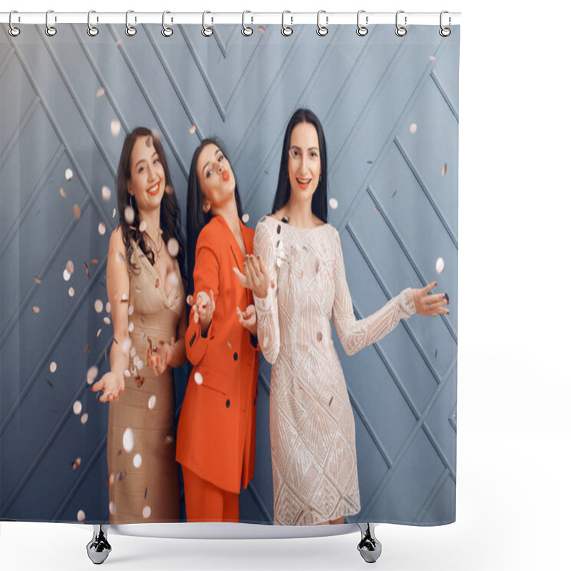 Personality  Elegant Girls Celebrate In The Studio Shower Curtains