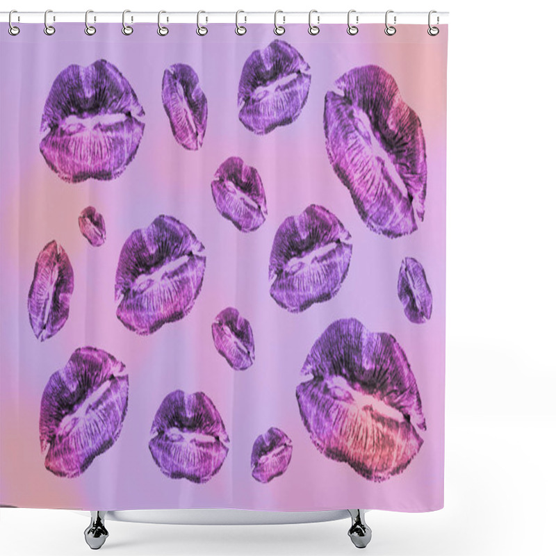 Personality  Print Of Female Lips On On Grunge Background. Sexy Kissing Woman Sensual Lips. Shower Curtains