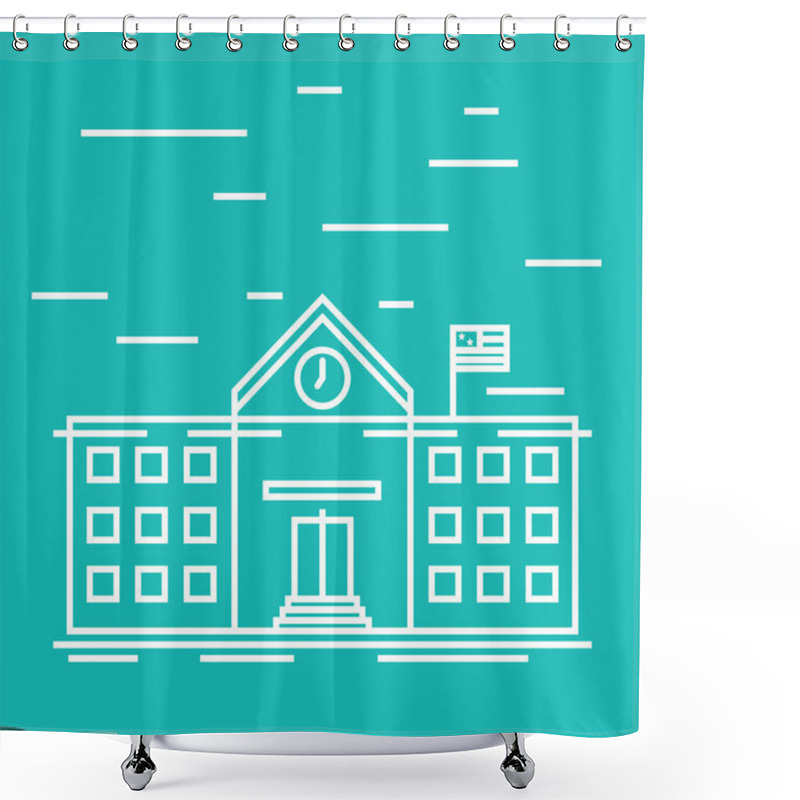 Personality  School Building, Vector Illustration Shower Curtains