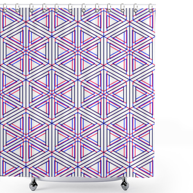 Personality  Geometric Seamless 3d Pattern Shower Curtains