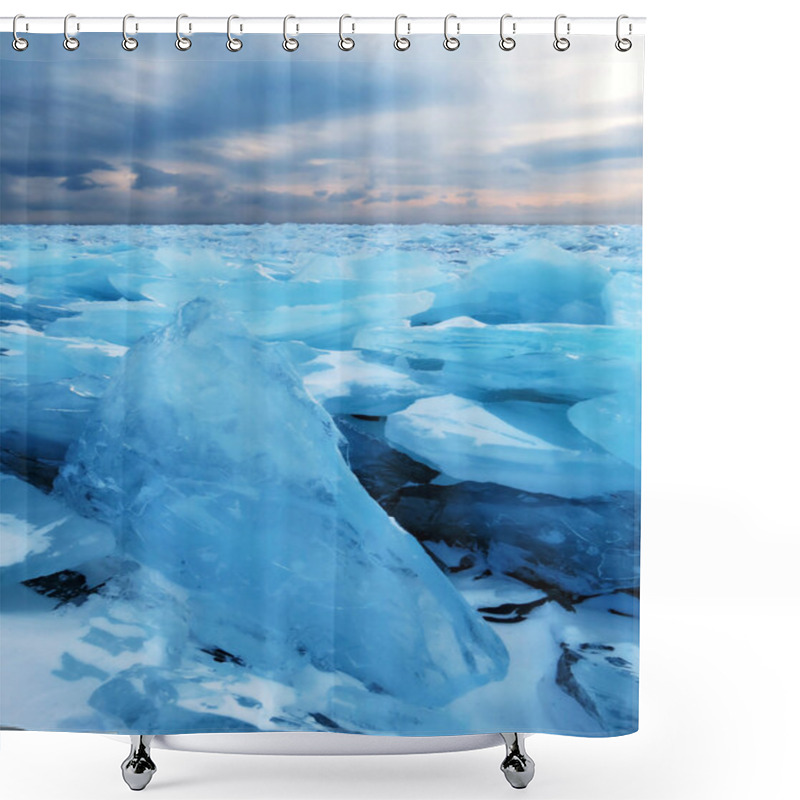 Personality  The Ice Of Lake Baikal Shower Curtains