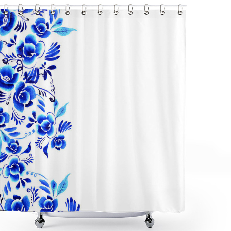 Personality  Folk Floral Background Shower Curtains