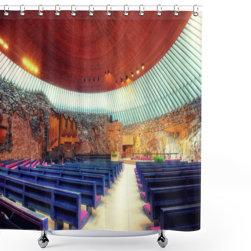 Personality  Temppeliaukion Church, Helsinki, Finland Shower Curtains