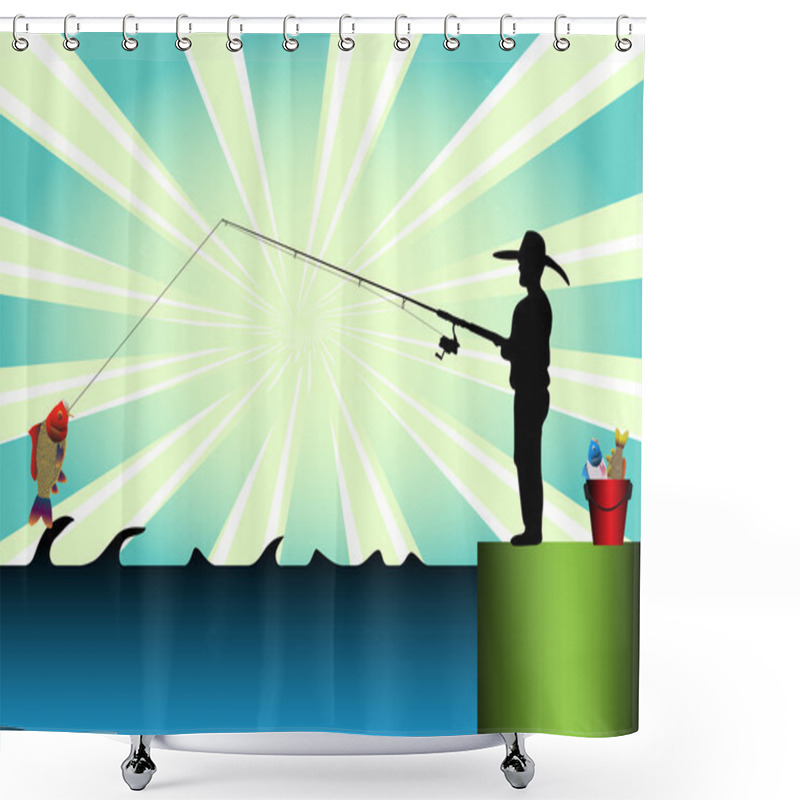 Personality  Fisherman Shower Curtains