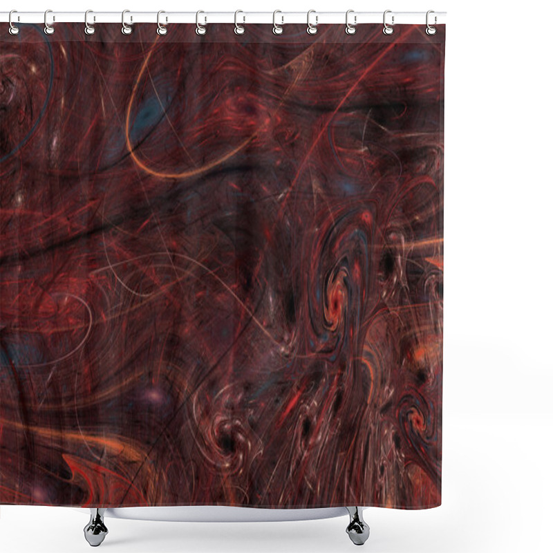 Personality  Abstract Red Fractal Background Shower Curtains