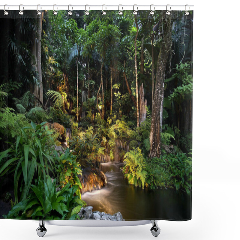 Personality  Waterfall In Forest At The Night   Shower Curtains