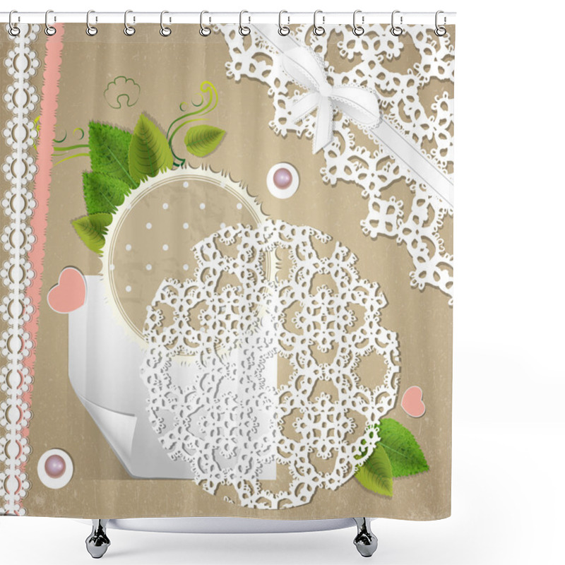 Personality  Vector Floral Background Design Shower Curtains