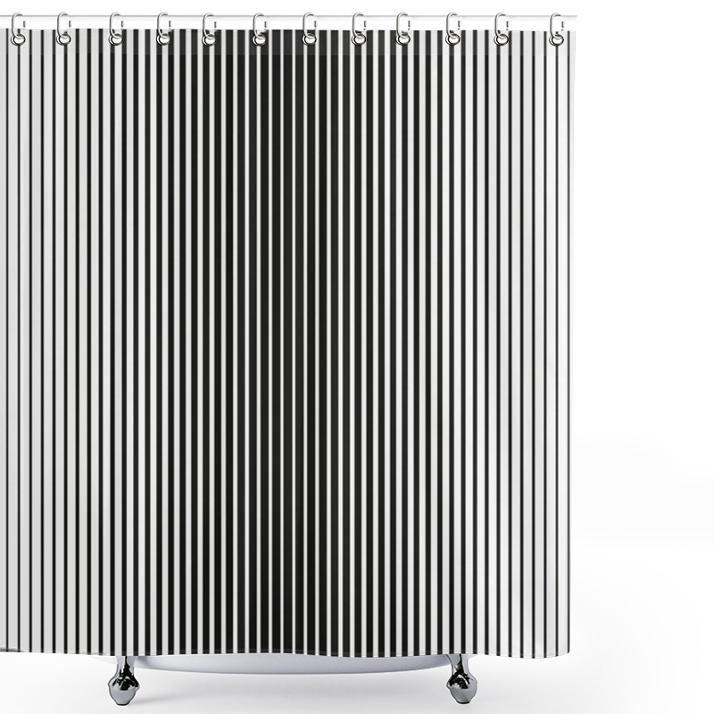 Personality  Vector Seamless Black And White Halftone Vertical Stripes Pattern Shower Curtains