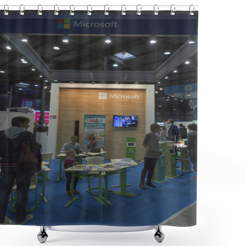 Personality  Microsoft Company Booth At CEE 2015, The Largest Electronics Trade Show In Ukraine Shower Curtains