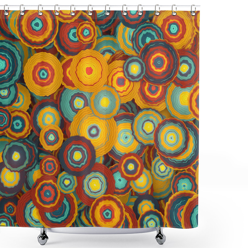 Personality  Modern Full Bloom Flat Minimalistic Composition, Great Design For Any Purposes. Beautiful Multi Colored Abstract Background. Floral Design. 3d Rendering Digital Illustration Shower Curtains